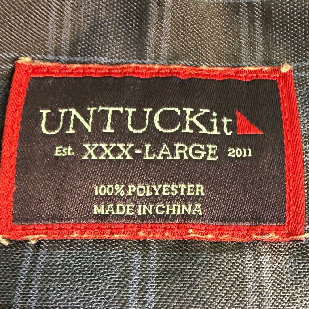 UNTUCKit Mens 3XL Shirt Beresan Blue Plaid Button Down Regular Fit Long Sleeve - Picture 4 of 13
